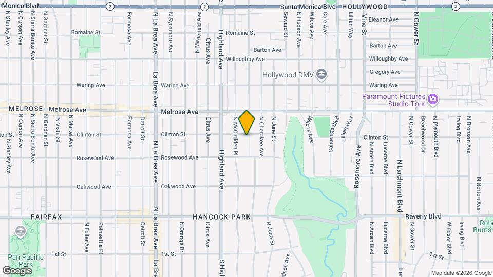 543 N Las Palmas Ave Map and Location Details