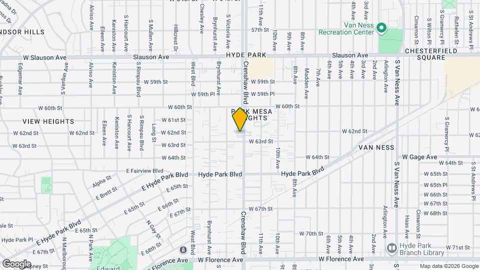 6207 Crenshaw Blvd Map and Location Details