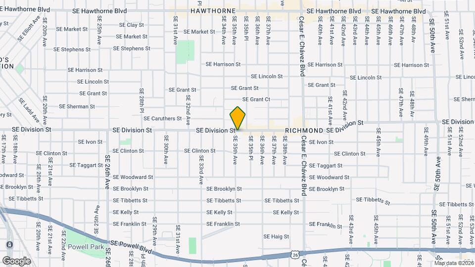 3508 SE Division St Map and Location Details