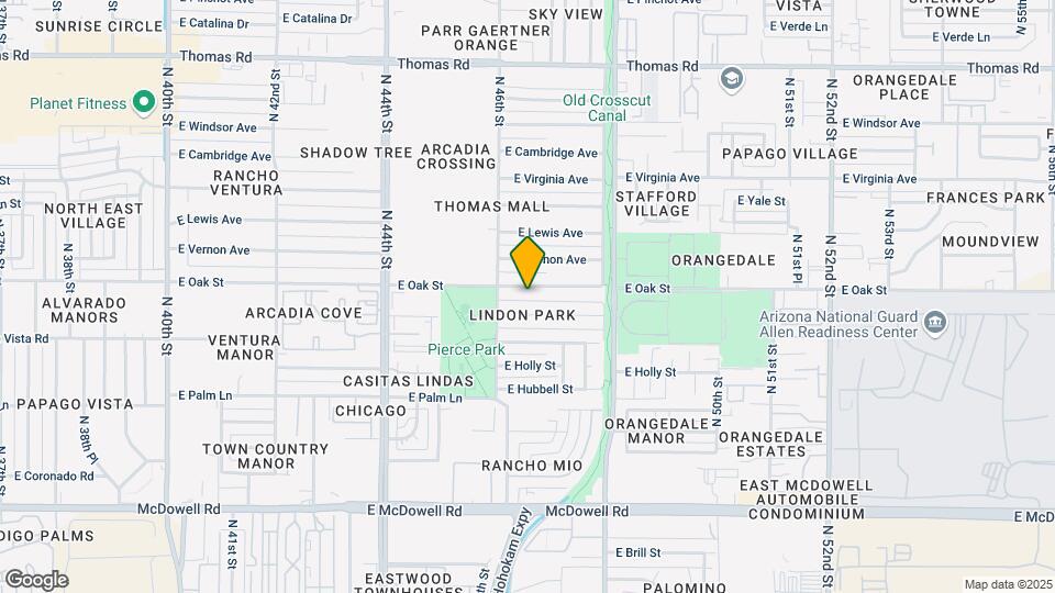 4621 E Oak St Map and Location Details