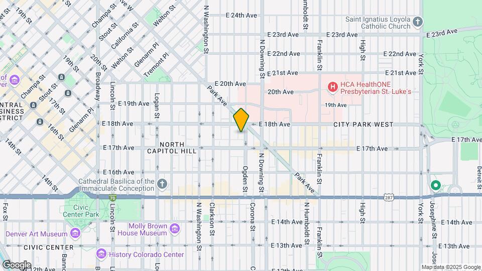 1735 N Ogden St Map and Location Details