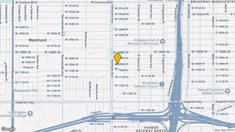 836 W 109th Pl Map and Location Details
