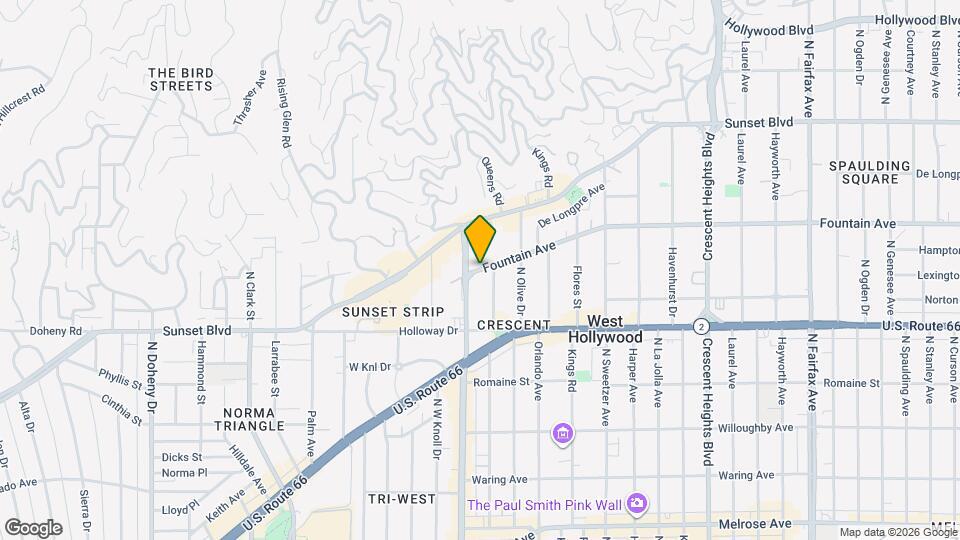8472 1/2 Fountain Ave Map and Location Details
