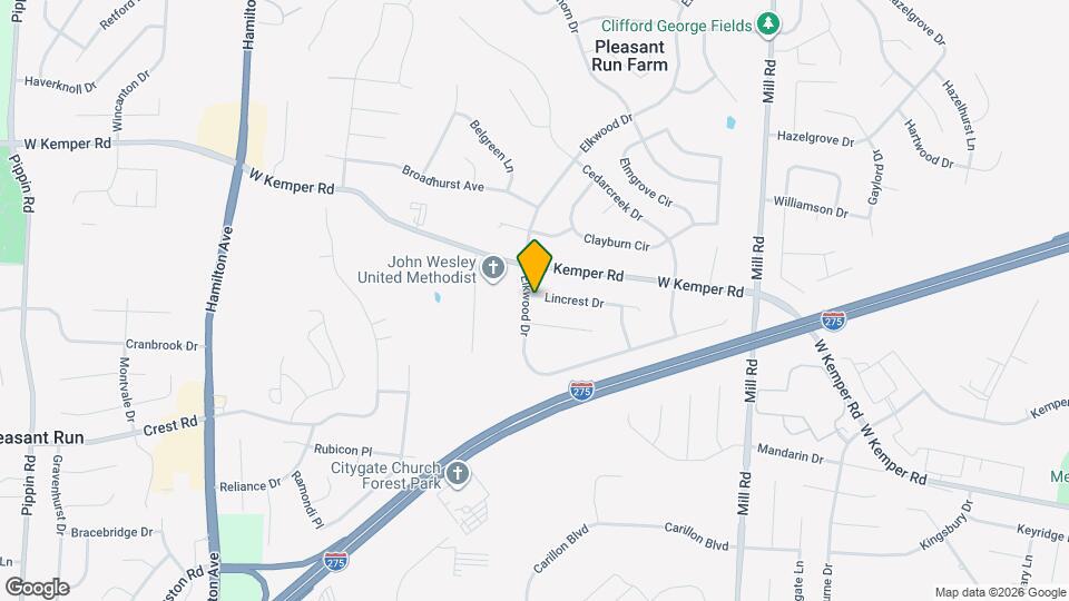 1885 Lincrest Dr Map and Location Details