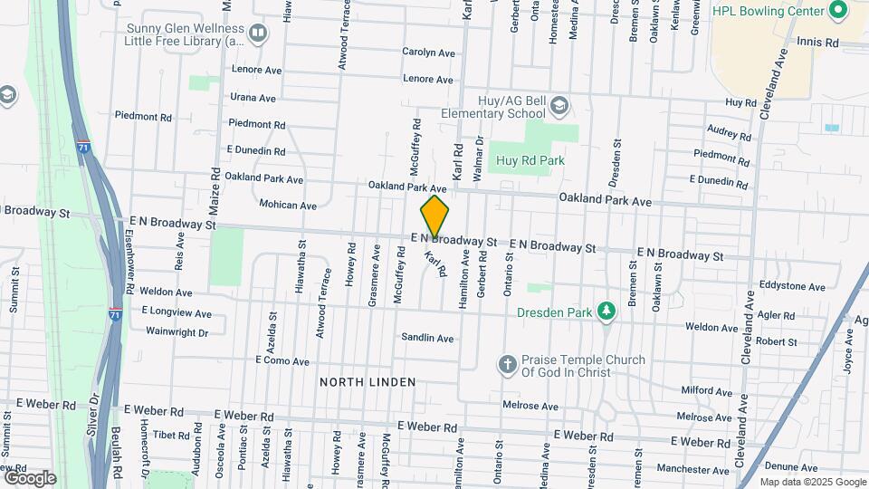 1265 E N Broadway St Map and Location Details