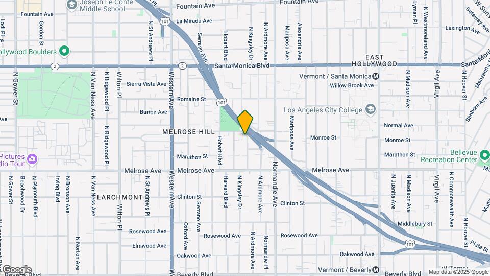 837 N Kingsley Dr Map and Location Details