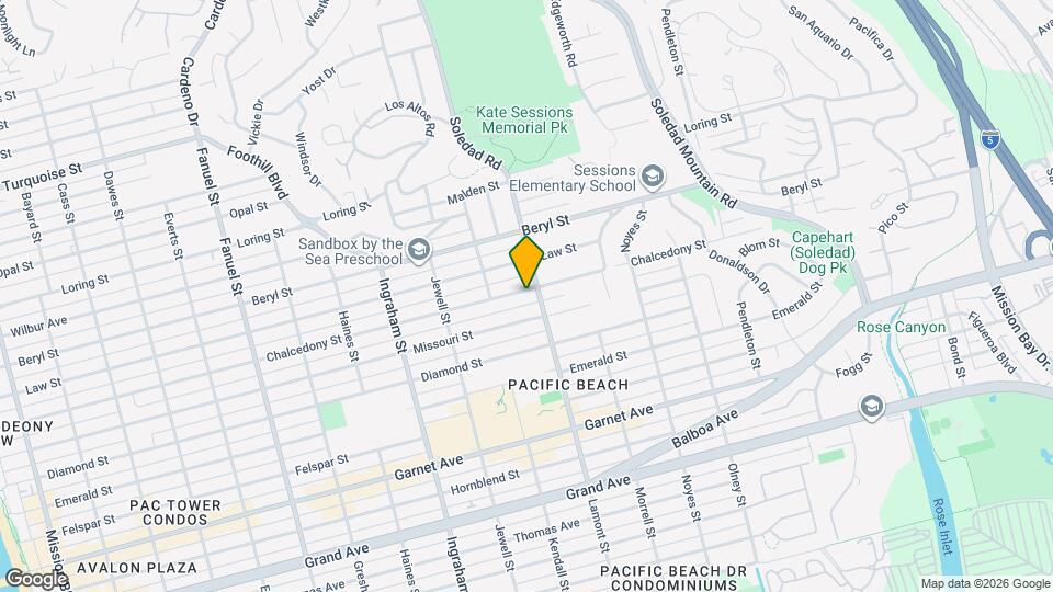 1861 Chalcedony St Map and Location Details