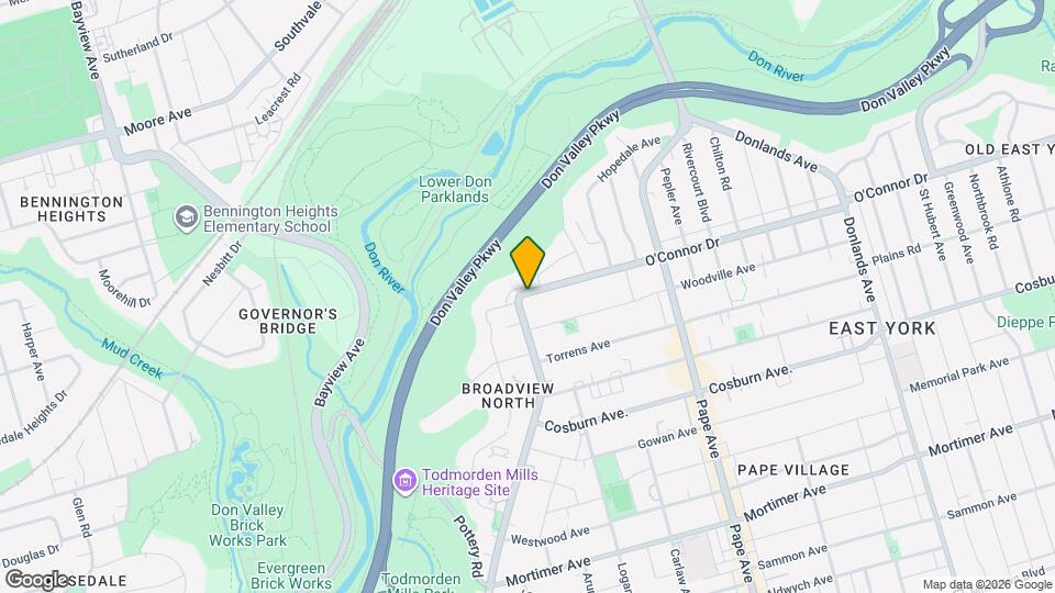 1277 Broadview Ave Map and Location Details