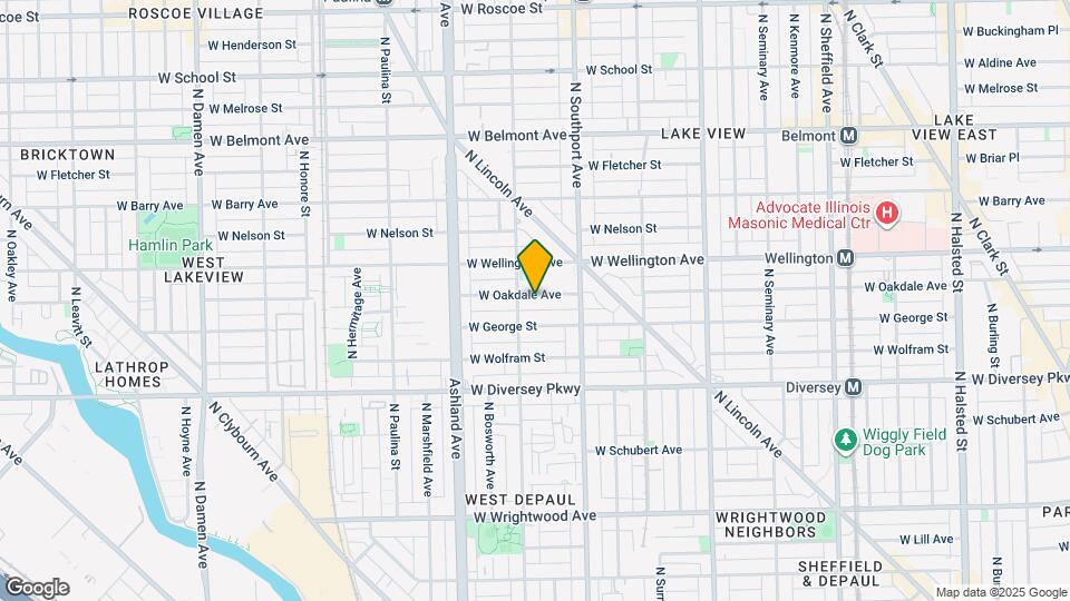 1443 W Oakdale Ave Map and Location Details