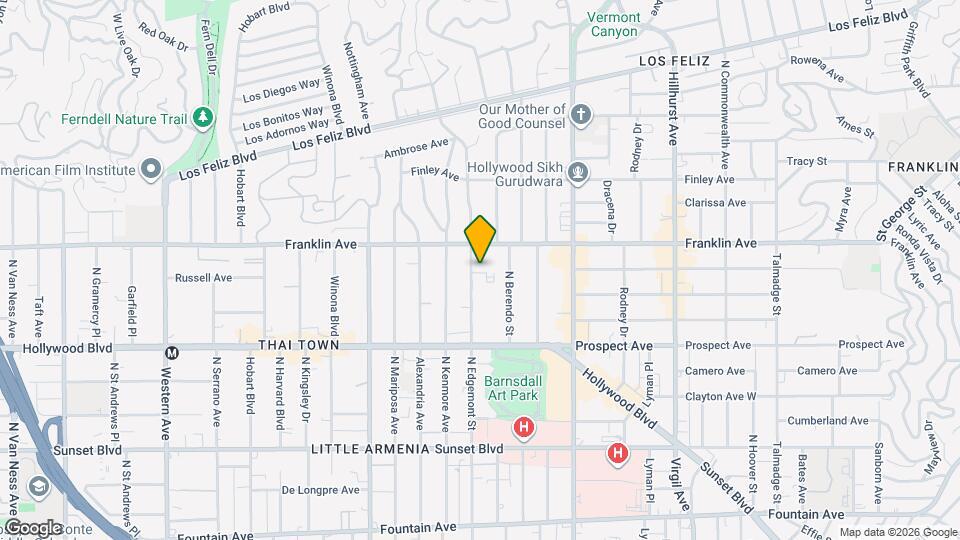 1828 N Edgemont St, Unit 1836.5-2 Mapa y Detalles de la Ubicación