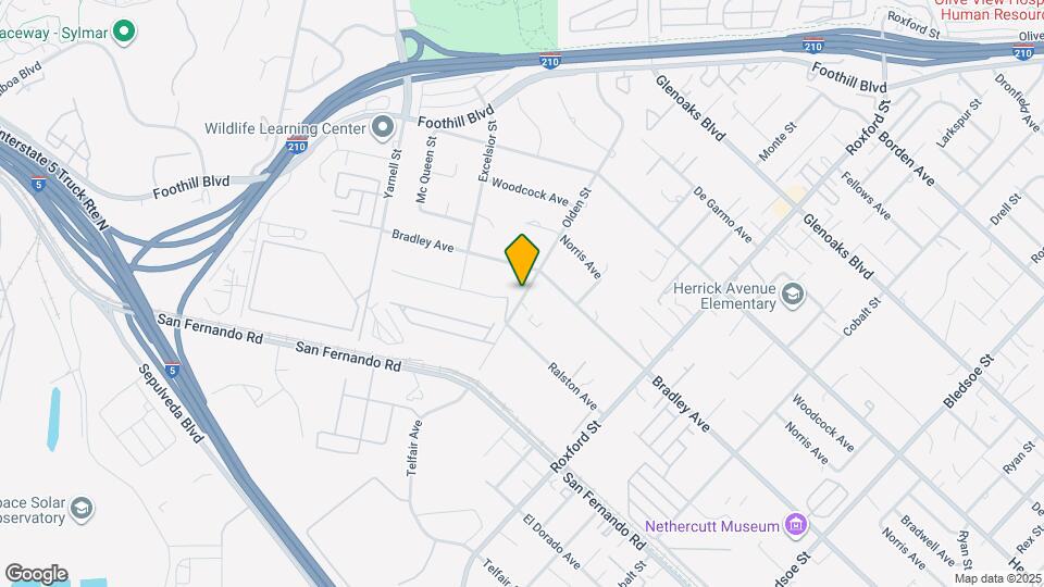 13455 Bradley Ave Map and Location Details