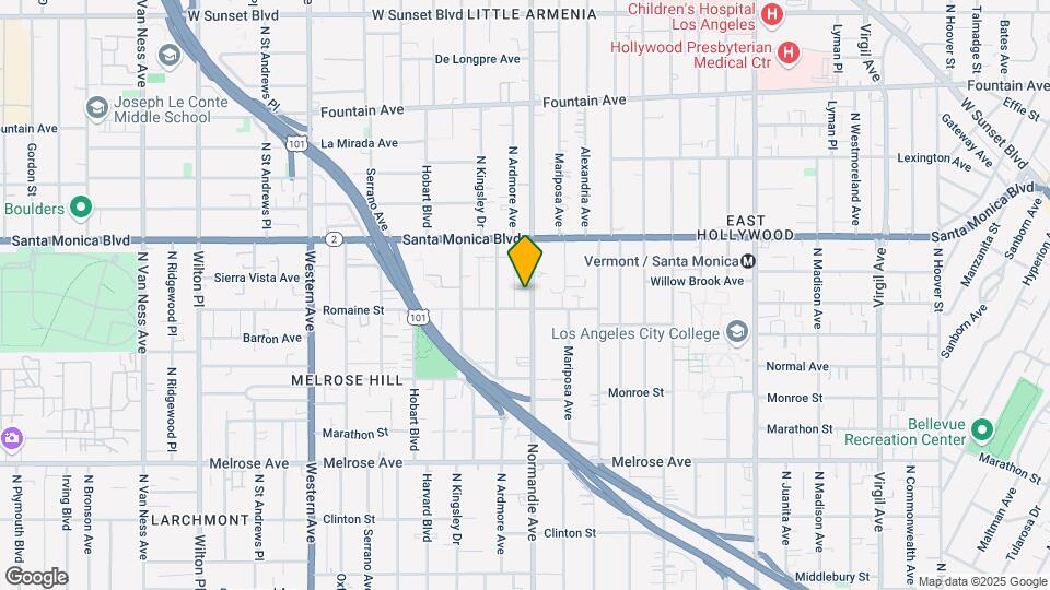 1011 N Normandie Ave Map and Location Details