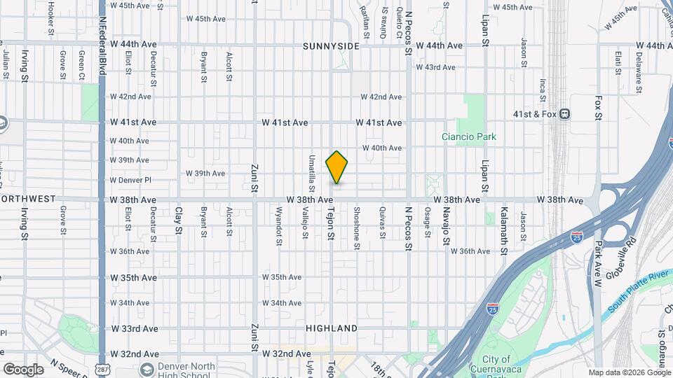 3828 Tejon St Map and Location Details