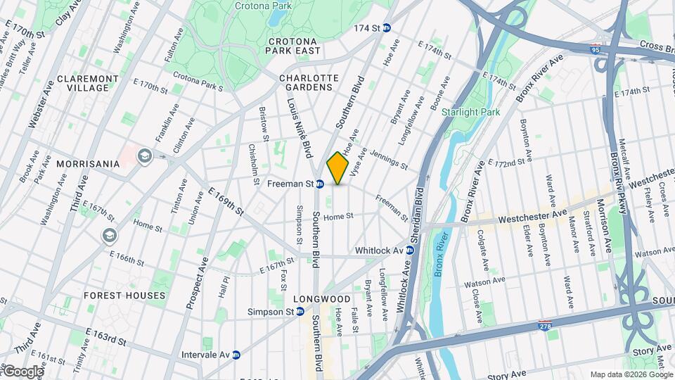 1234 Hoe Ave Map and Location Details