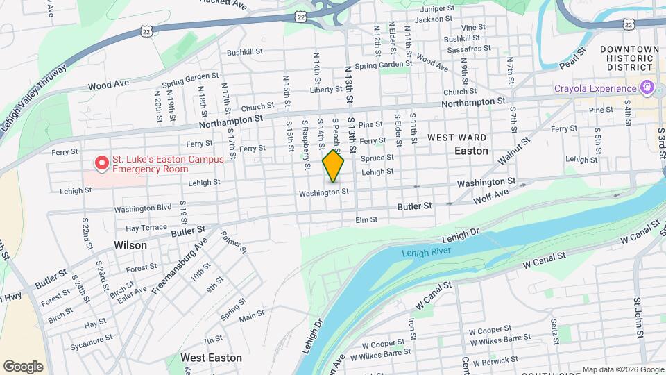 1343 Washington St Map and Location Details