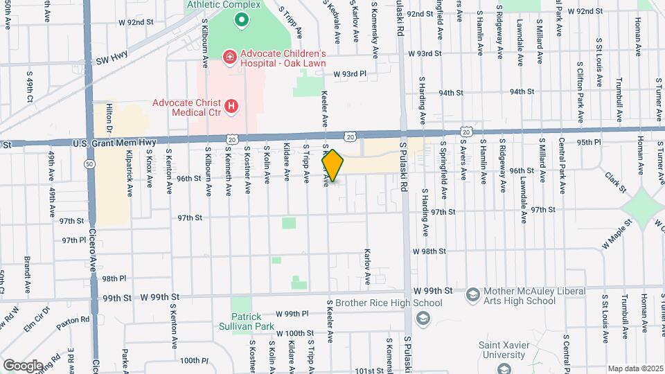 9609 S Keeler Ave Map and Location Details