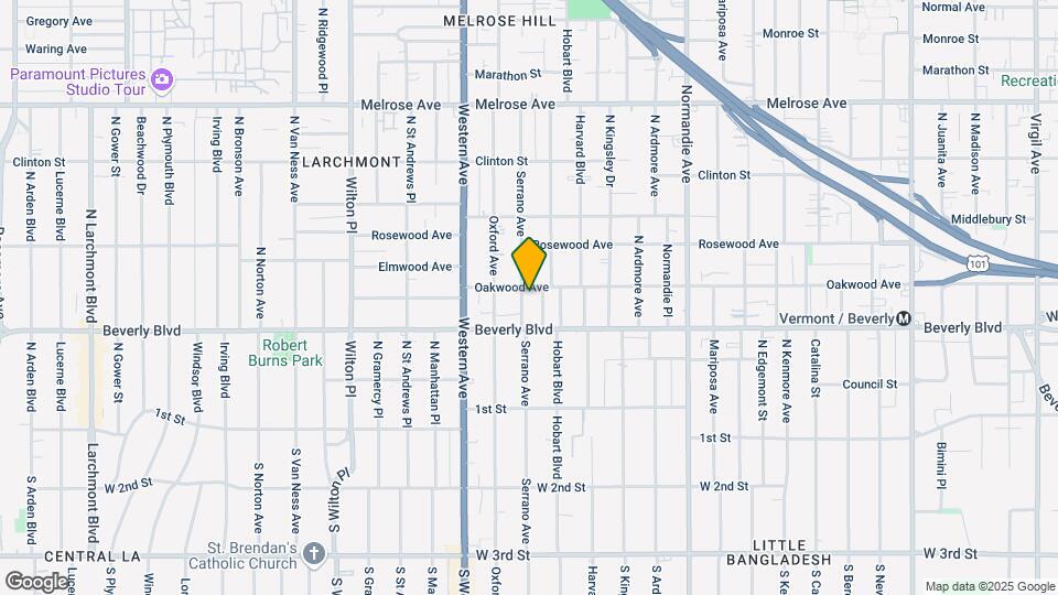 334 N Serrano Ave Map and Location Details