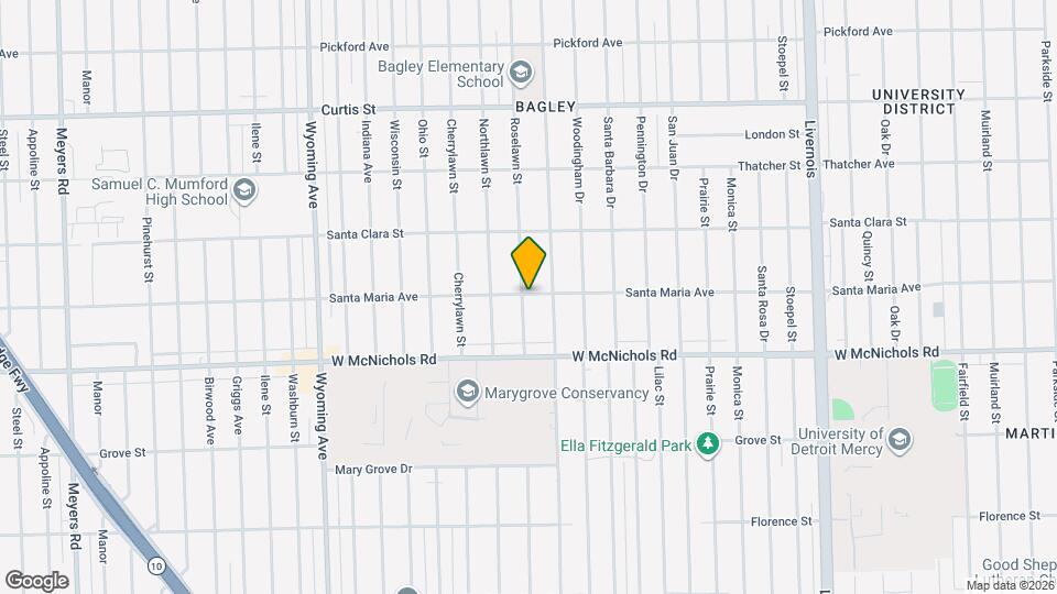 17214 Roselawn St Map and Location Details