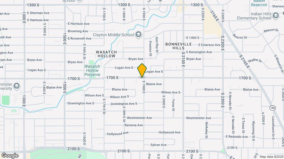 1884 E 1700 S Map and Location Details