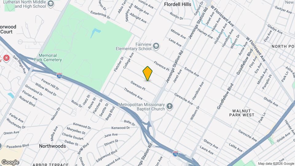 7036 Garesche Ave Map and Location Details