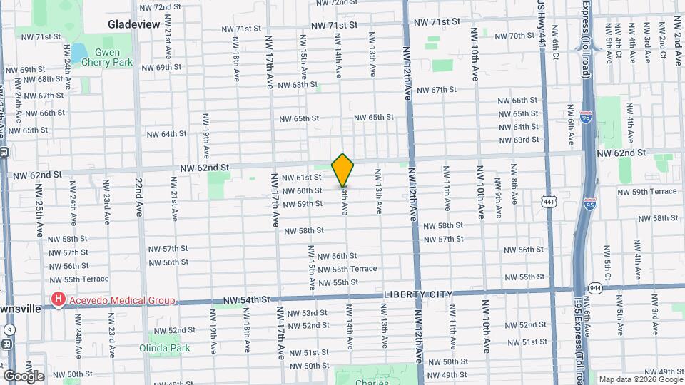 5990 NW 14th Ave Map and Location Details