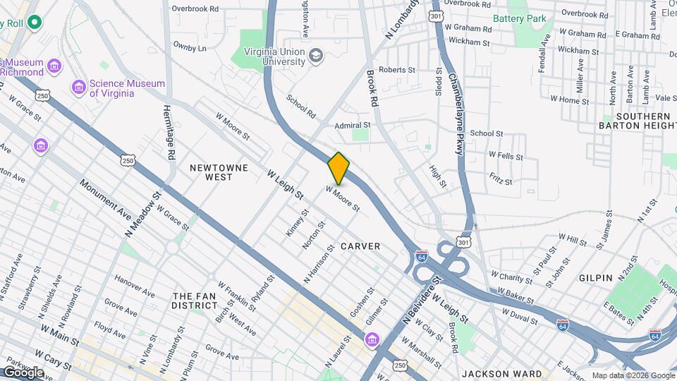 1236 W Moore St Map and Location Details