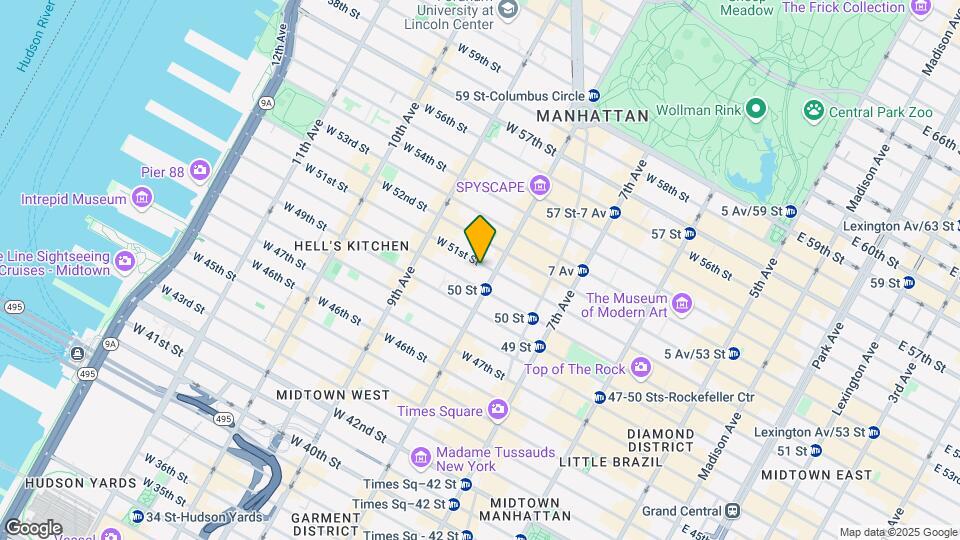 302 W 51st St Map and Location Details
