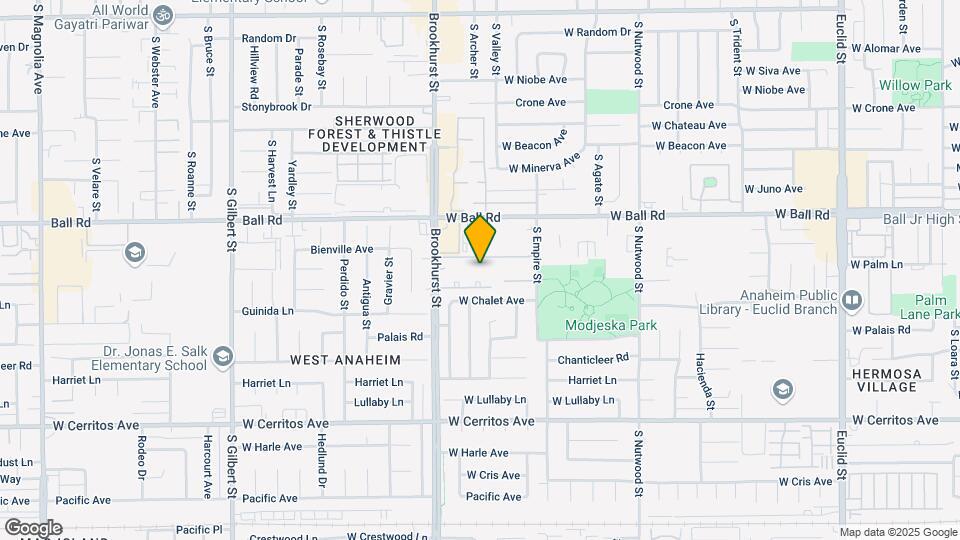 1250 S Brookhurst St Map and Location Details