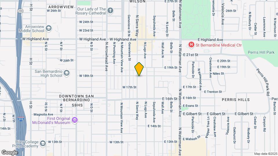 1789 N Sierra Way Map and Location Details