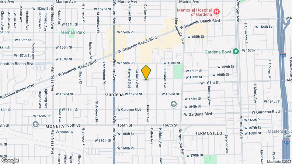 16011 S Denker Ave Map and Location Details