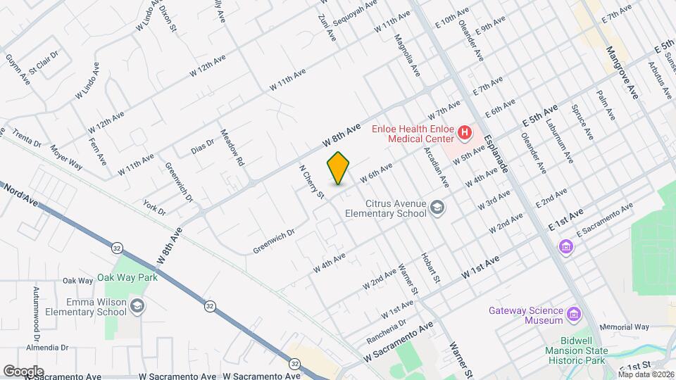 630 W 6th Ave Mapa y Detalles de la Ubicación