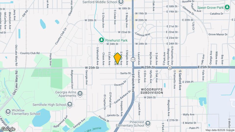 828 W 25th St Map and Location Details