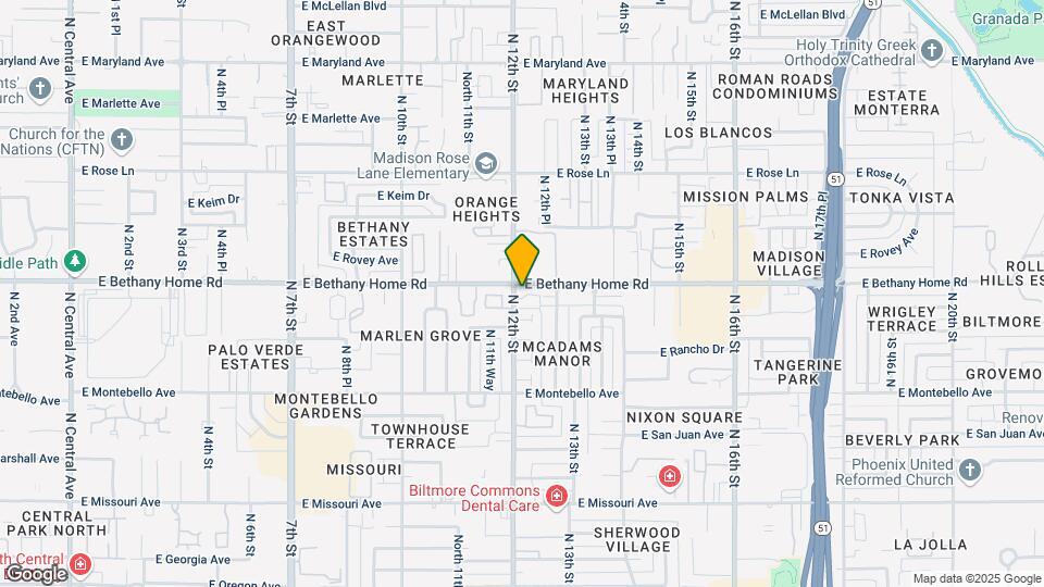 5825 N 12th St Map and Location Details