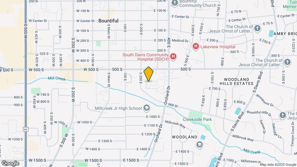 250 E 600 S, Unit Upstairs Map and Location Details