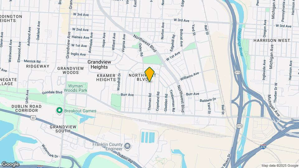 925 Thomas Rd Map and Location Details