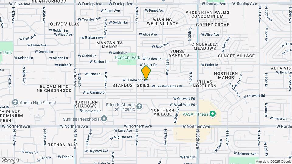 3821 W El Caminito Dr Map and Location Details