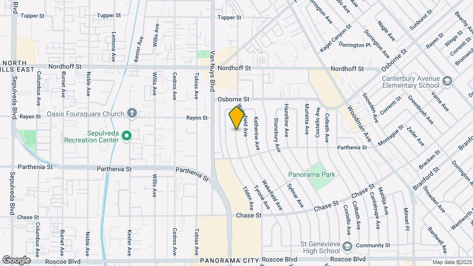 8822 Tyrone Ave Map and Location Details