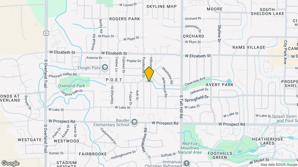 1113 Hillcrest Dr Map and Location Details