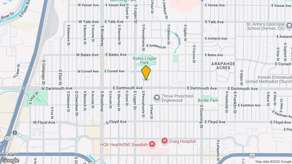3070 S Pennsylvania St Map and Location Details