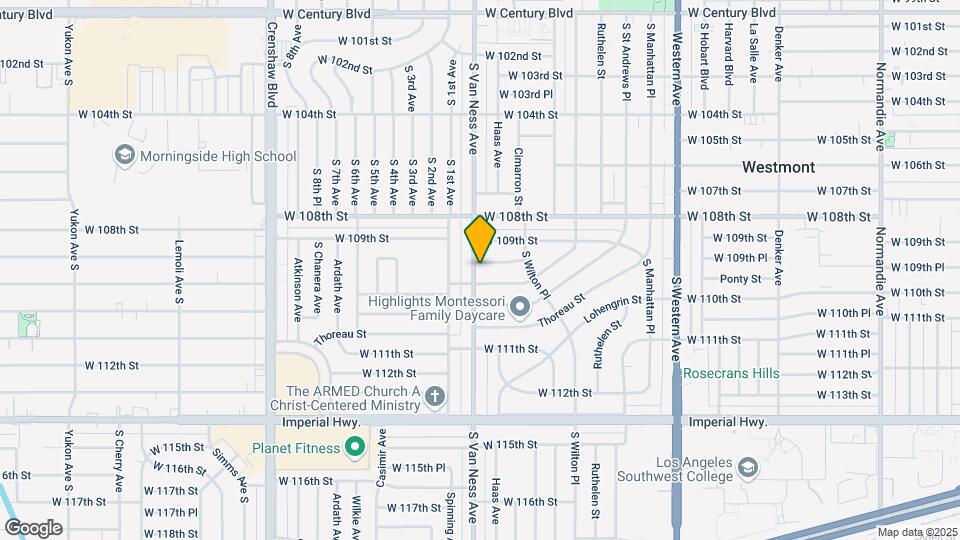 10936 S Van Ness Ave Mapa y Detalles de la Ubicación
