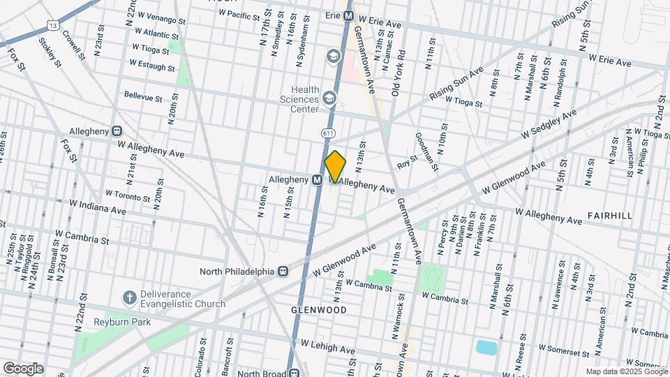 1324 W Allegheny Ave Mapa y Detalles de la Ubicación
