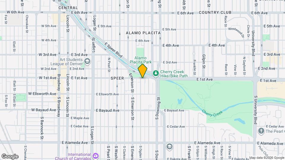 1000 E 1st Ave Map and Location Details