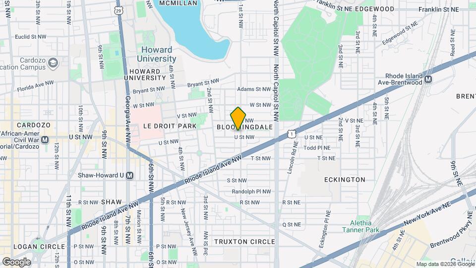 2004 1st St NW, Unit 2004 #B English Basement Map and Location Details