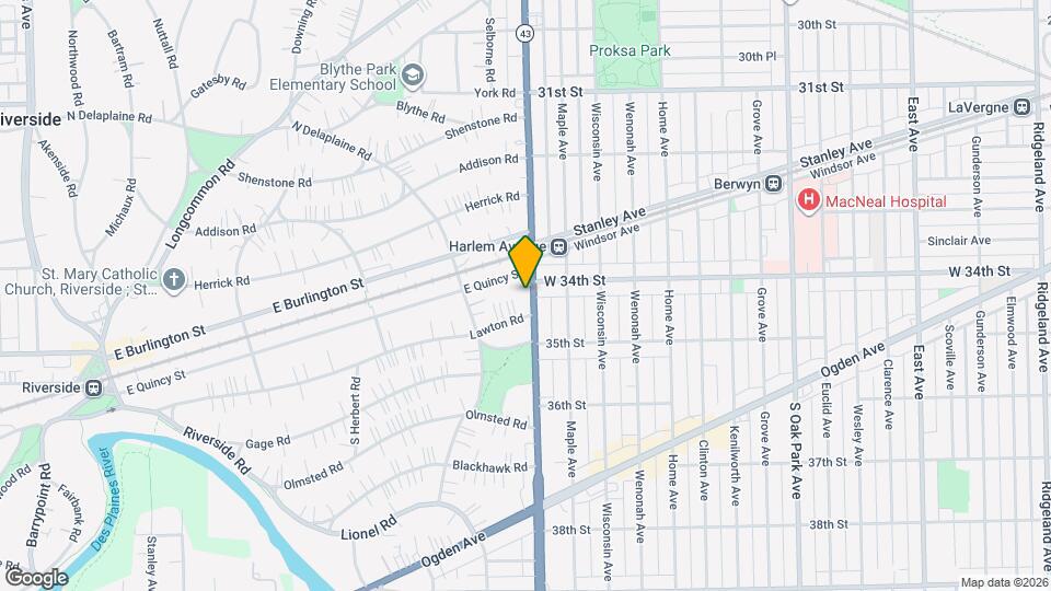 3408 S Harlem Ave Map and Location Details