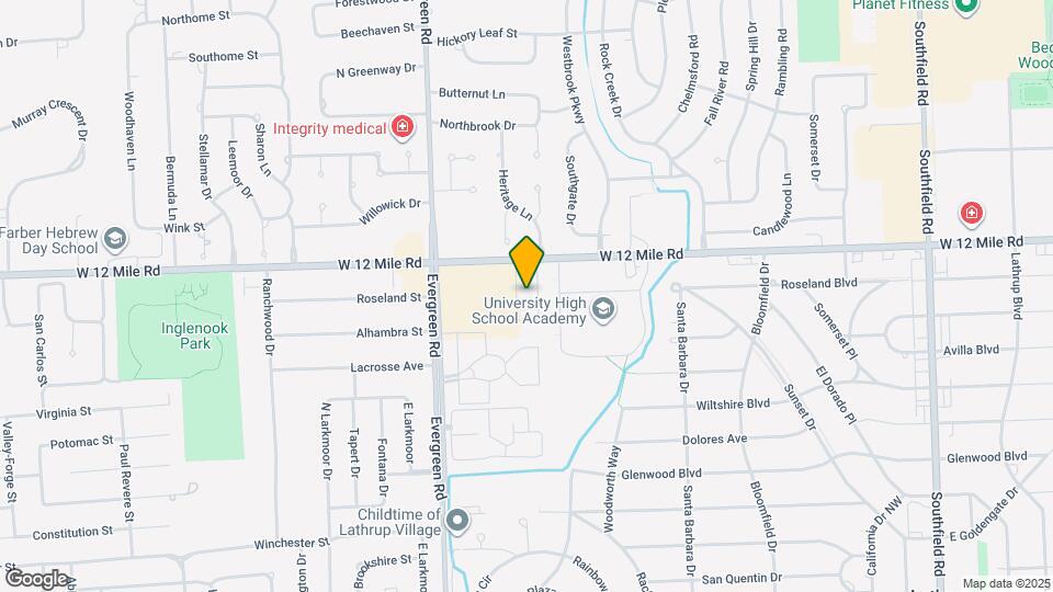 19601 W 12 Mile Rd Map and Location Details