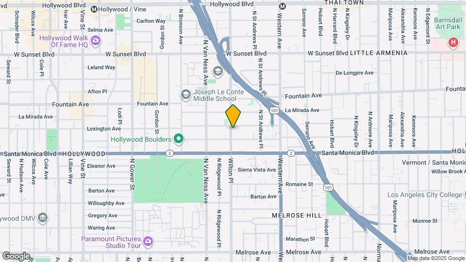 1170 N Wilton Pl Map and Location Details