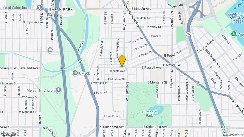 352 E Rosedale Ave, Unit LOWER Map and Location Details