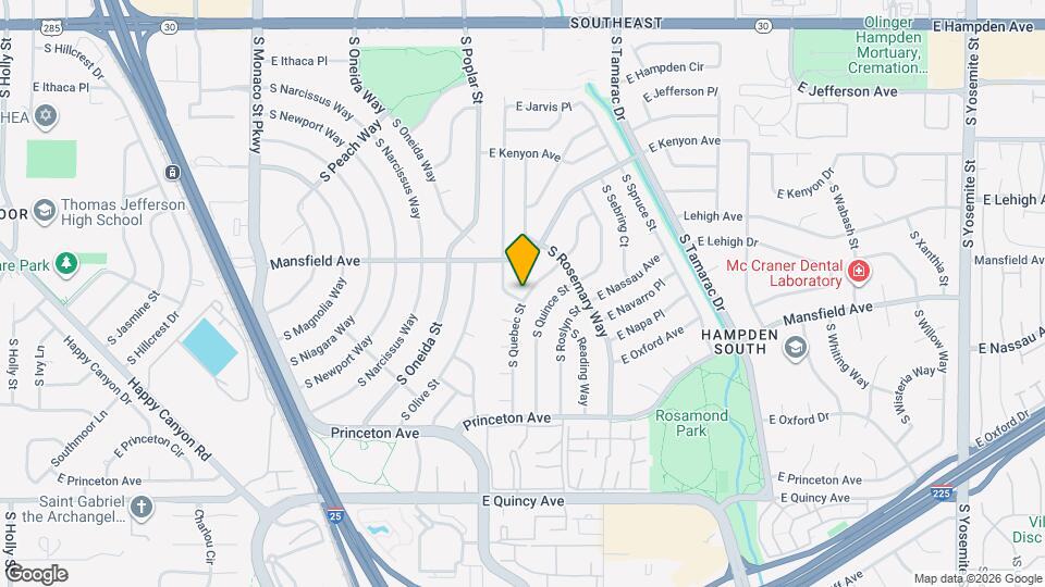 7303 E Mercer Pl Mapa y Detalles de la Ubicación