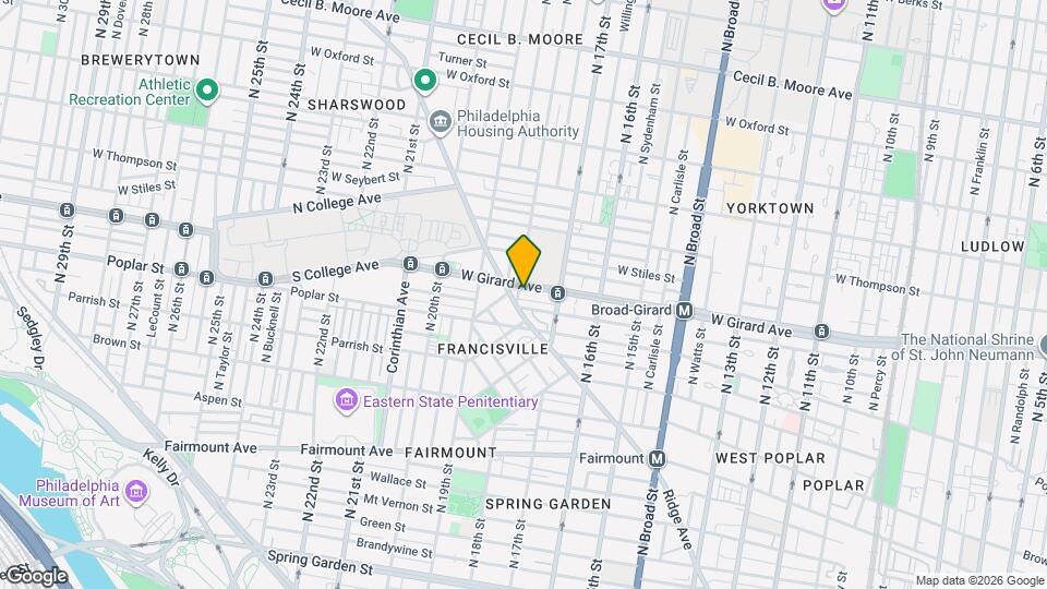 1734 W Girard Ave Mapa y Detalles de la Ubicación