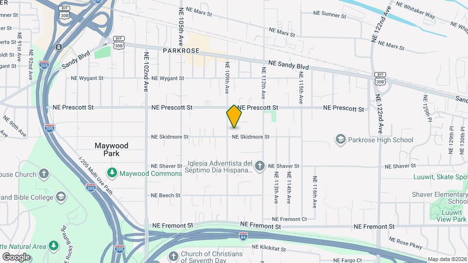 10925 NE Skidmore St Map and Location Details